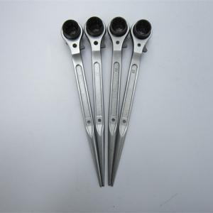 12in Long Carbon Steel Pointed Handle Scaffold Podger Ratchet Wrench 19mm 22mm