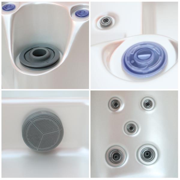 Modern Design Outdoor Massage Hot Tub with Lounge 5 Years Warranty 1900*1900*800mm H 4 Seats + 1 Lounge