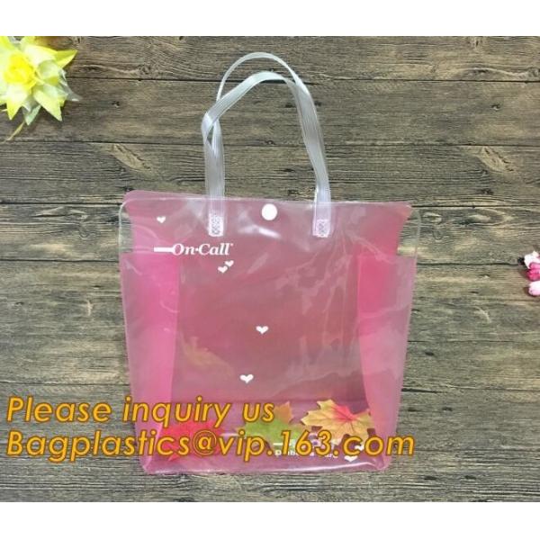 Factory Custom made Environmental PVC clear packaging toy storage handle bag