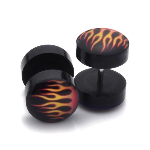 Free Shipping Fake Ear Plugs Studs Earrings For Logo Print Anti-allergic Piercing Jewelry