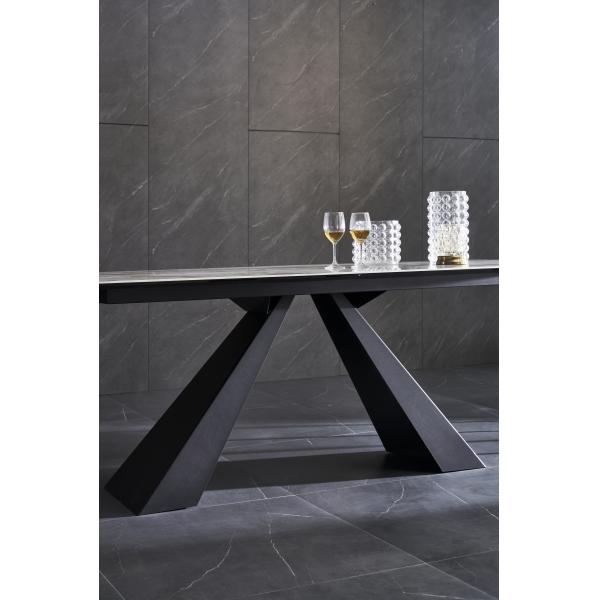 Modern Rectangle Dining Table Set Metal Sintered Stone Dining Table and 6 Chairs Luxury Dining Room Furniture