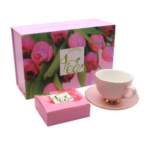 Empty Custom Tea Packing Box Handmade Magnetic Closure Fold Paper