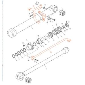 Heavy Duty Hydraulic Excavator Pipelines Distributor Bucket Pipe And Return Pipe