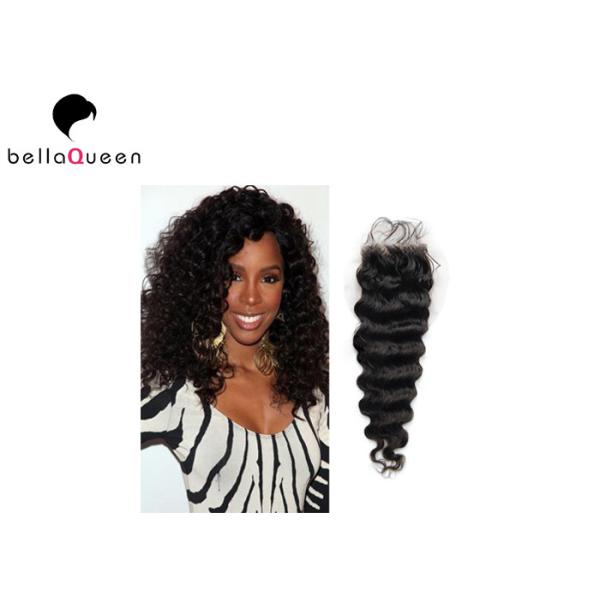 Quality Unprocessed Curly Brazilian Lace Closure No Shedding And No Tangle for sale