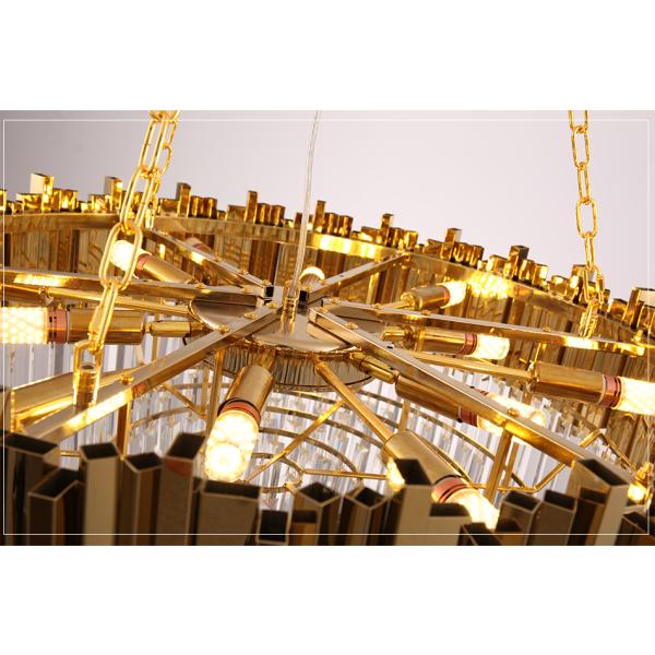 Modern luxury round gold crystal chandelier ceiling lights for living room(WH-CY-160)