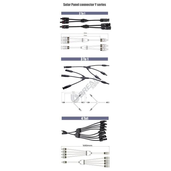 Solar Panel Connector Cable For MC4 Y Branch Connector Parallel Extension Cable.