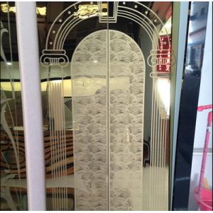 Project Qatar Mirror Etched Gold Elevator Door Cabin Adhesive Stainless Steel