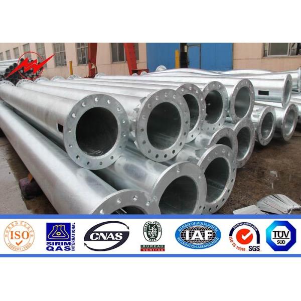 Quality Galvanization 12m 8KN Electrical Power Pole For Distribution Power Transmission for sale