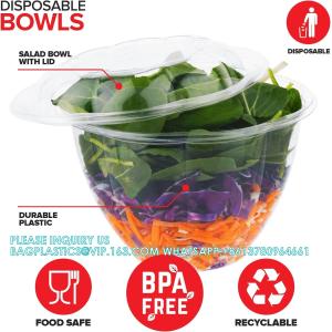 48 Oz. Disposable Salad Bowls - On-The-Go Salad Bowl - Plastic Salad Containers