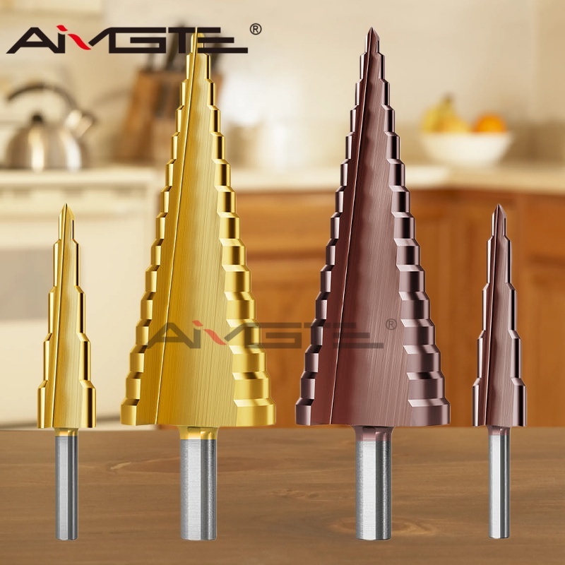 Spiral Straight Groove Step Drill Bit with Titanium HSS and 1-20mm Diameter for