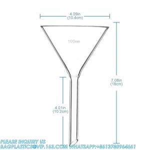 Glass Funnel Set, 3 Sizes - 50, 75, And 100mm, Short Stem, Borosilicate Glass,