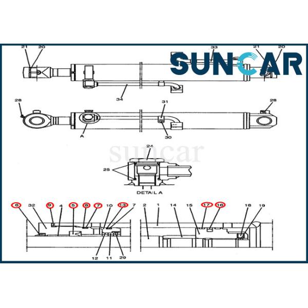 PY01V00030R300 Repair Seal Kit Case Parts CX47 Hydraulic Boom Cylinder Service