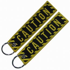 Wholesale Promotional Gifts Custom Cheap Jet Tag Fabric Embroidery Car Keychains Woven Keychain from china suppliers