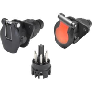 24v 5 Pole ABS Trailer Plug Socket Waterproof European Type Zinc Plated