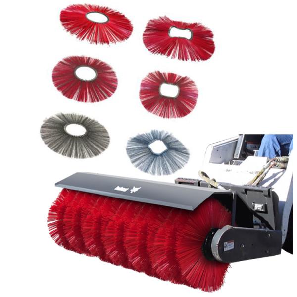 Quality Tractor Mounted Snow Sweeper Brush Angle Broom Brushes Multi Color OEM for sale