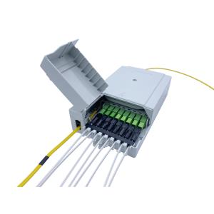 China IP54 8 Port FTTH Fiber Optical Termination Box Mid Span Anti UV Shocking Resistance Gray PC Alloy on sale