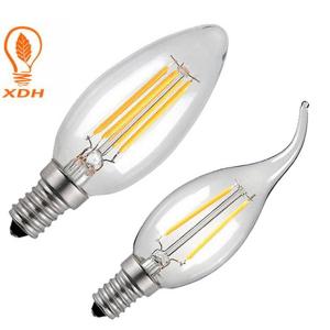 C35 tail E14 LED Filament Bulb 220-240V 2W led filament candle bulb