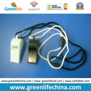 OEM Wholesale Custom Translucent Dark Blue Plastic Sport Whistle with Key Ring