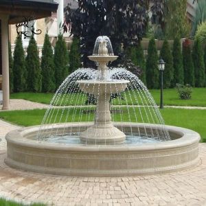 Marble Front Yard Fountain Stone 3 Tier Garden Water Fountains Large Modern Home