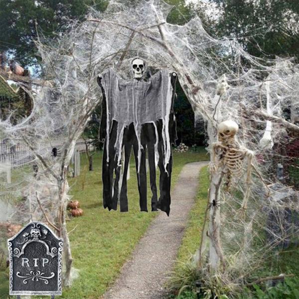 Customizable Stretchy Halloween Spider Web Terrifying Scene Props for Haunted House