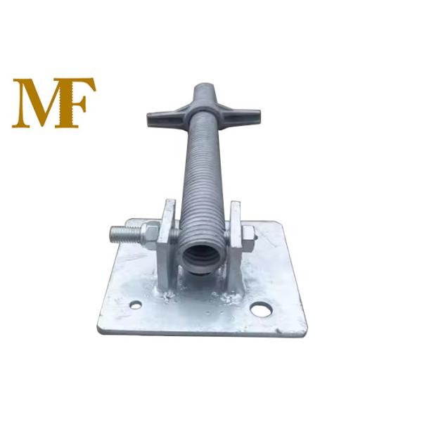 Quality Galvanized Scaffolding Adjustable Screw Jack With Swivel Leveling Base Plate for sale