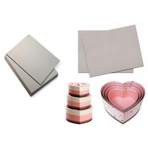 Pressed Cardboard Paper Sheets Laminated Gray Board For Wine Box / Jewel Box