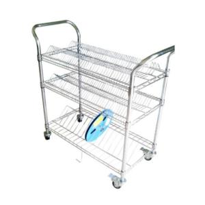 Movable ESD Storage Shelves Single / Double Peak Wire Structure With Caster /