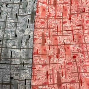 Middle Eastern Tie Dyeing Printed Polyester Chiffon Fabric 80-150gsm