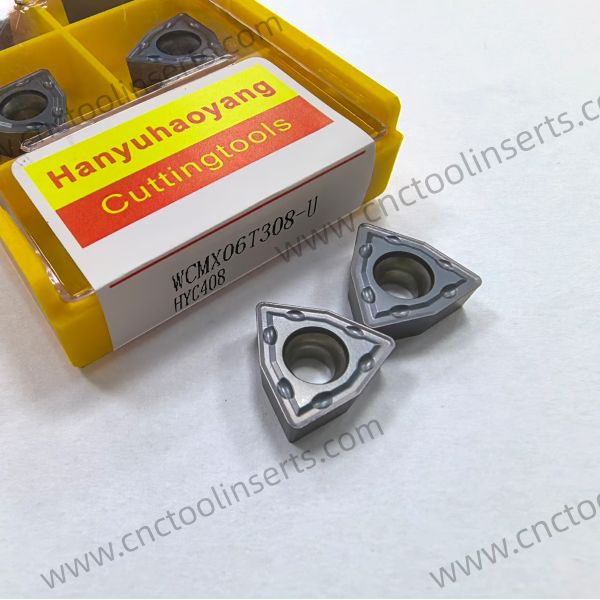 CNC Drilling and Milling Insert WC-Co PVD Coating HYC408, Model WCMX06T308-U -