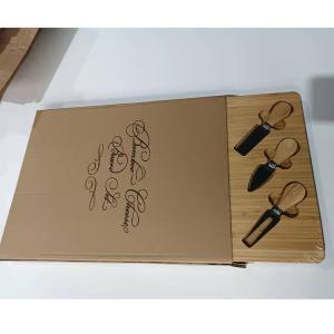 Bamboo Wood Cheese Board and 3-Knife Set Ideal for Creating a Stunning Cheese