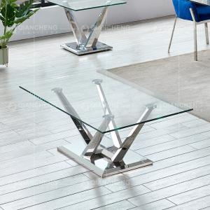 Light 50kg SS Coffee Table With Tempered Glass Top Rectangle Shape