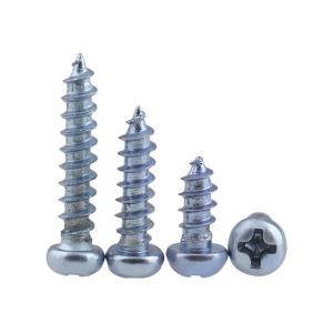 Zinc Plated Pan Head Phillips Drive Pointed Screws Phillips Drive Round Head