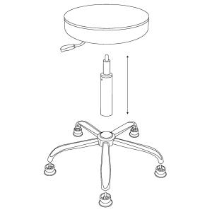 Swivel High ESD PU Leather Antsiatic Round Stool With Footrest
