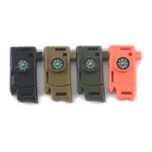 Initial Payment Multifunction Emergency Flint Fire Starter Compass Buckle with