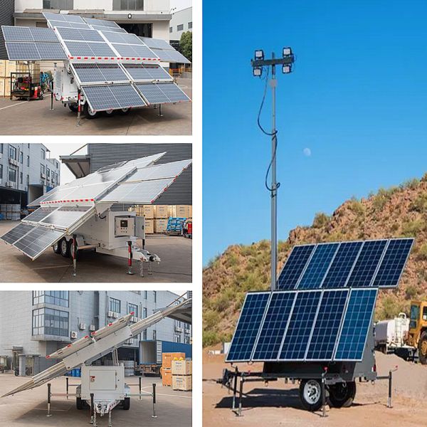 Portable Solar Light Tower Construction Site Trailer Light Tower High Performance Solar Powered Lighting Towers