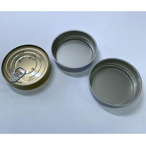 Plain Empty Metal Tin Can With Easy Open Lid , Round Tin Can For Fish / Soup /