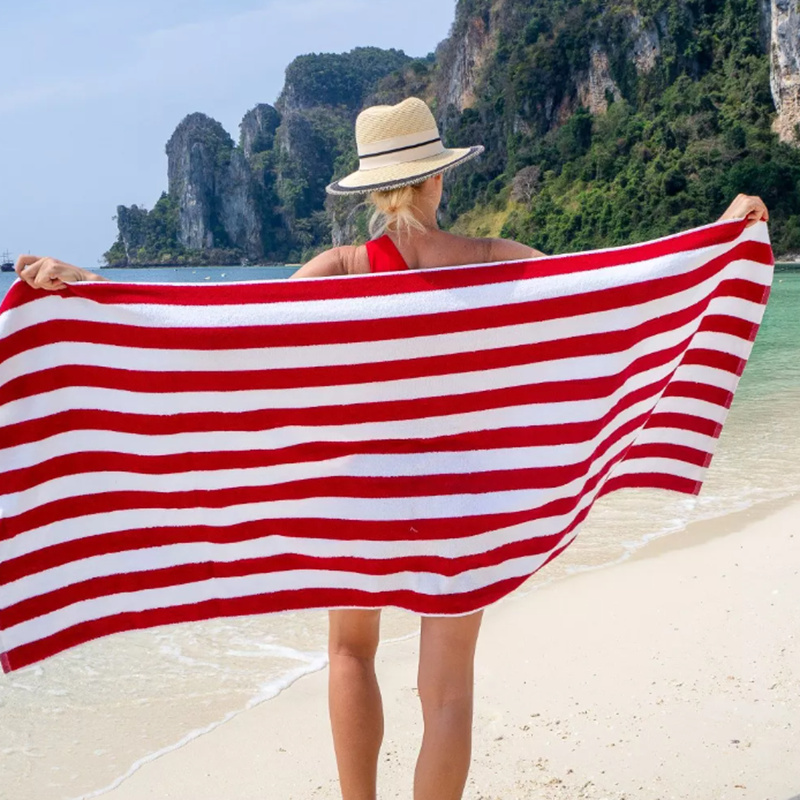 100% Cotton Beach Towel with 300gsm-535gsm Weight and 140x70cm Size for Ultra