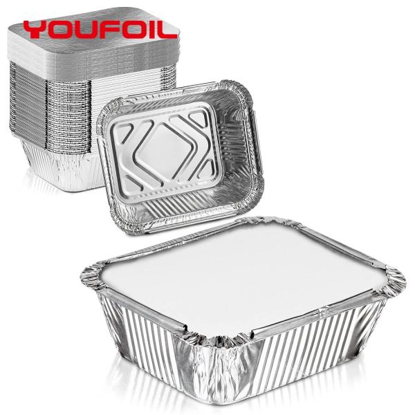 Quality Recyclable Rectangular Aluminum Foil Container Resistance To Penetration Aluminum Tray for sale