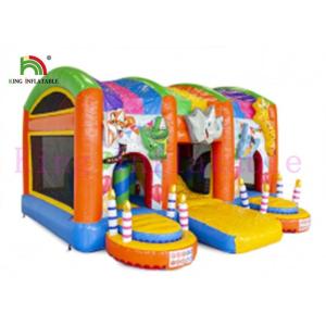 Wholesale Colorful Jungle Wild Animal PVC Inflatable Jumping Castle With Slide For Kids from china suppliers