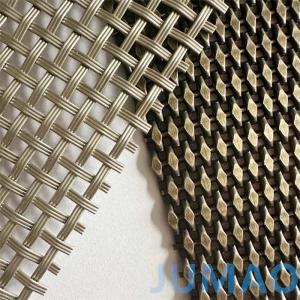 Bronzed Architectural Mesh with Crimped Weaving in Vibrant Hues