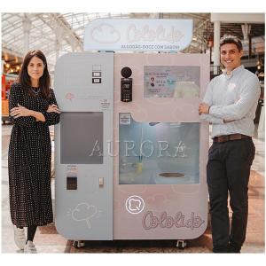 Fully Automatic Cotton Candy Vending Machine With Credit Card And Coins Payments