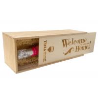 China Decorative Wooden Crate Gift Box , Wine Bottle Storage Unfinished Wood Box for sale