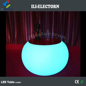 Rechargeable plastic Lighted up led round coffee table