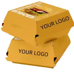 Custom Biodegradable Burger Boxes Eco-Friendly Takeaway Packaging with