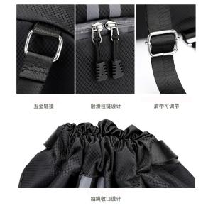 BUNDLE POCKET DRAWSTRING BACKPACK PORTABLE BASKETBALL BAG DRY WET SEPARATION