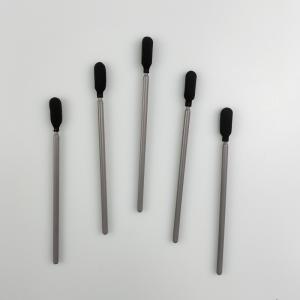 Gray PP Stick Industrial Black Foam Tip Swabs Dust Free