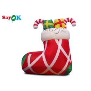 Commercial Red 210D Inflatable Stocking Socks With Candy