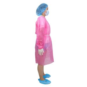 Pink PP Non Woven 30gsm Disposable Medical Gowns PPE AAMI Level 1 2 3 4