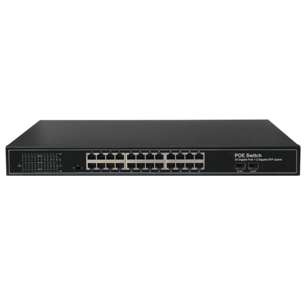 Latest POE-S0224GB 24x1000Mbps PoE + 2xGigabit SFP Uplink IEEE802.3af/at PoE