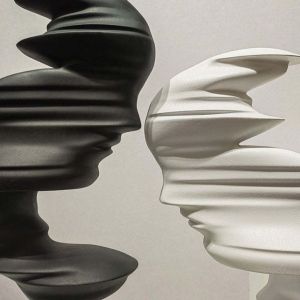 China Custom Decorative  Fiber Glass Sculpture Abstract Life Size Sculpture Metal  Statue on sale